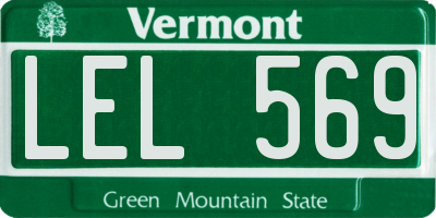 VT license plate LEL569