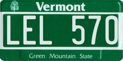 VT license plate LEL570