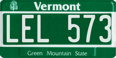 VT license plate LEL573