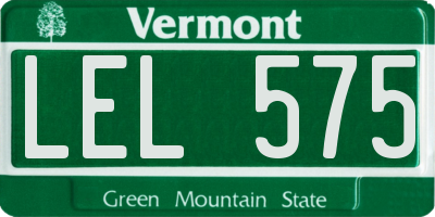 VT license plate LEL575