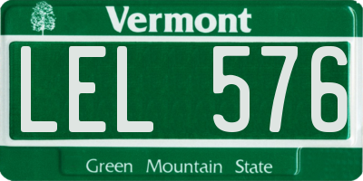 VT license plate LEL576