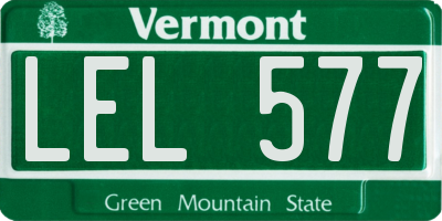 VT license plate LEL577