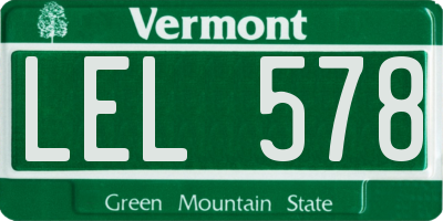 VT license plate LEL578