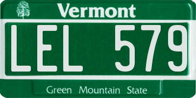 VT license plate LEL579