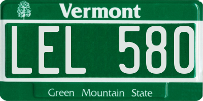 VT license plate LEL580