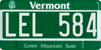 VT license plate LEL584