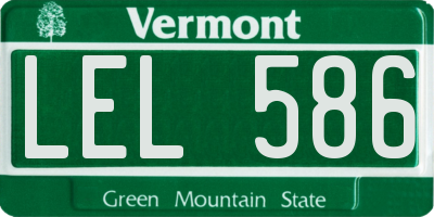 VT license plate LEL586