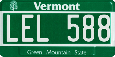 VT license plate LEL588