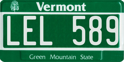 VT license plate LEL589