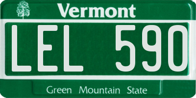 VT license plate LEL590