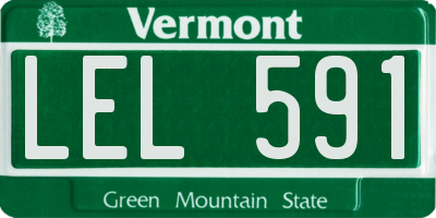 VT license plate LEL591