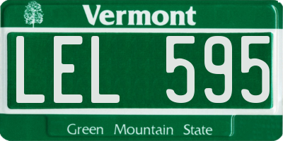 VT license plate LEL595