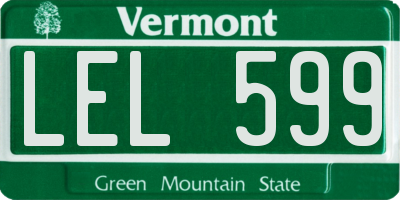 VT license plate LEL599