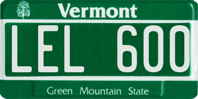 VT license plate LEL600