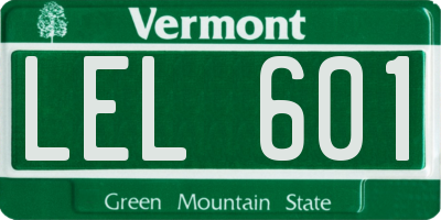 VT license plate LEL601