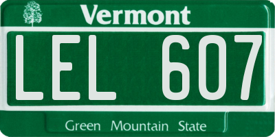 VT license plate LEL607