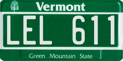 VT license plate LEL611