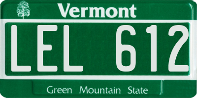 VT license plate LEL612