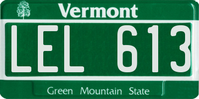 VT license plate LEL613