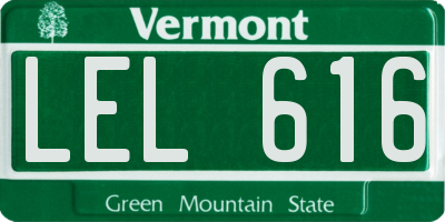 VT license plate LEL616
