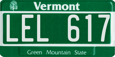VT license plate LEL617