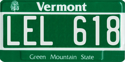 VT license plate LEL618