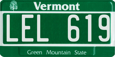 VT license plate LEL619