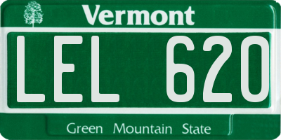 VT license plate LEL620