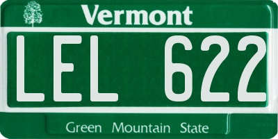 VT license plate LEL622