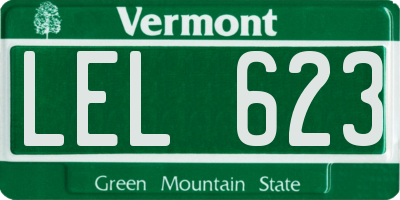VT license plate LEL623