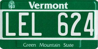 VT license plate LEL624