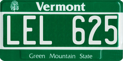 VT license plate LEL625