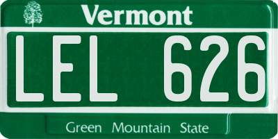 VT license plate LEL626