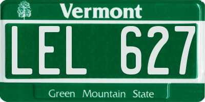VT license plate LEL627