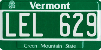 VT license plate LEL629