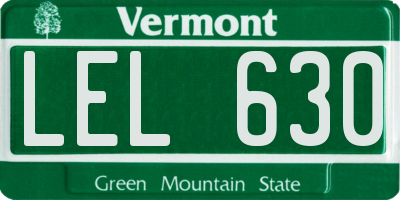 VT license plate LEL630