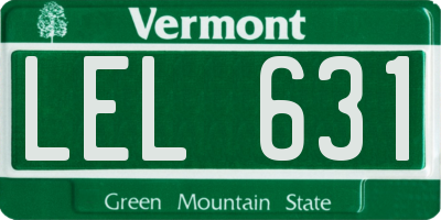 VT license plate LEL631