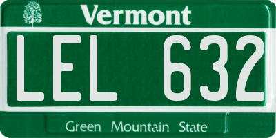 VT license plate LEL632