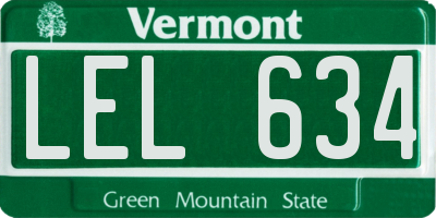 VT license plate LEL634