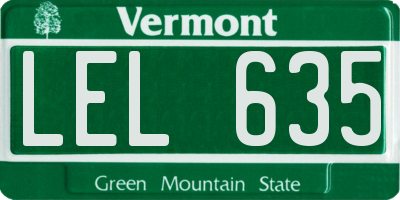 VT license plate LEL635