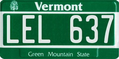 VT license plate LEL637