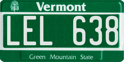 VT license plate LEL638