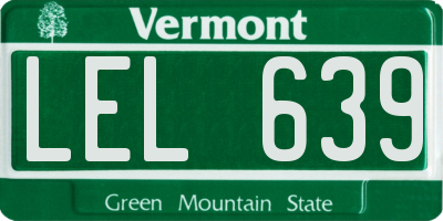VT license plate LEL639