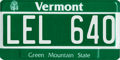 VT license plate LEL640