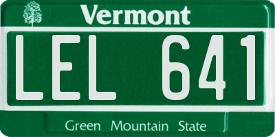 VT license plate LEL641