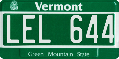 VT license plate LEL644