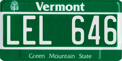VT license plate LEL646