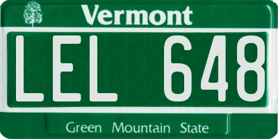 VT license plate LEL648