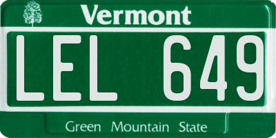 VT license plate LEL649