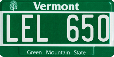 VT license plate LEL650